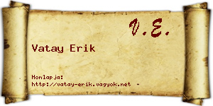 Vatay Erik névjegykártya